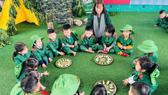 Hoài Đức: Hoạt động ý nghĩa chào mừng Ngày 22/12 tại các trường mầm non- Ảnh 7.