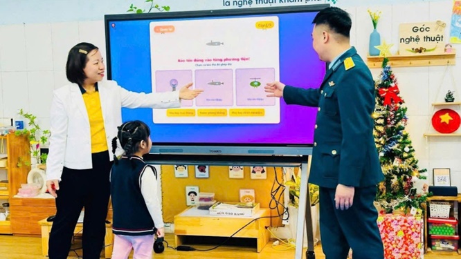 Hoài Đức: Hoạt động ý nghĩa chào mừng Ngày 22/12 tại các trường mầm non- Ảnh 8.