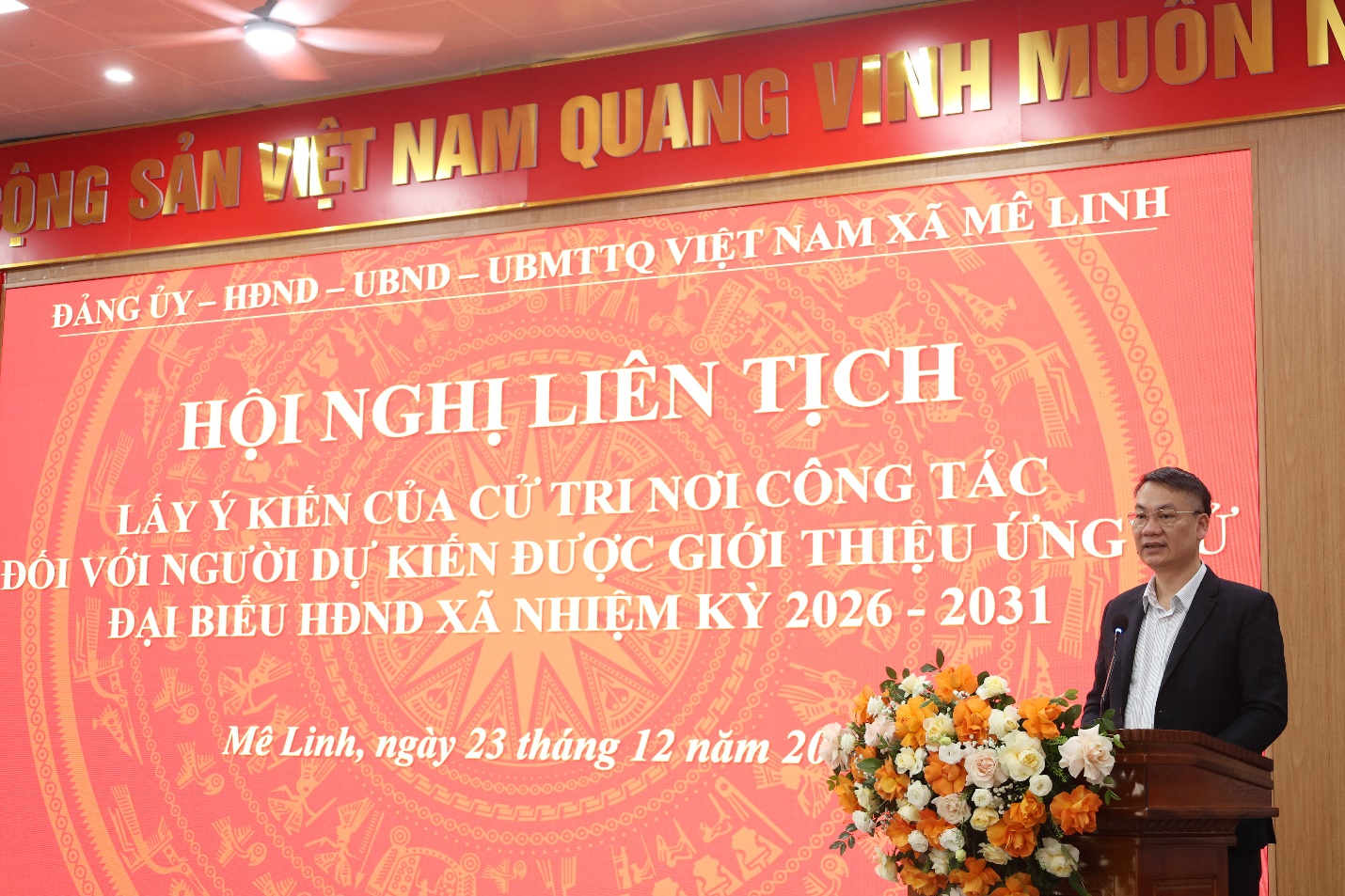 Mê Linh lấy ý kiến của cử tri nơi công tác đối với người dự kiến được giới thiệu ứng cử đại biểu HĐND xã nhiệm kỳ 2026 - 2031- Ảnh 3.