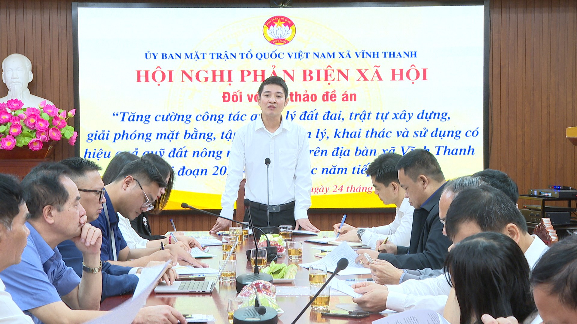 XÃ VĨNH THANH TỔ CHỨC HỘI NGHỊ PHẢN BIỆN XÃ HỘI ĐỐI VỚI DỰ THẢO ĐỀ ÁN TĂNG CƯỜNG QUẢN LÝ ĐẤT ĐAI, TRẬT TỰ XÂY DỰNG- Ảnh 3.