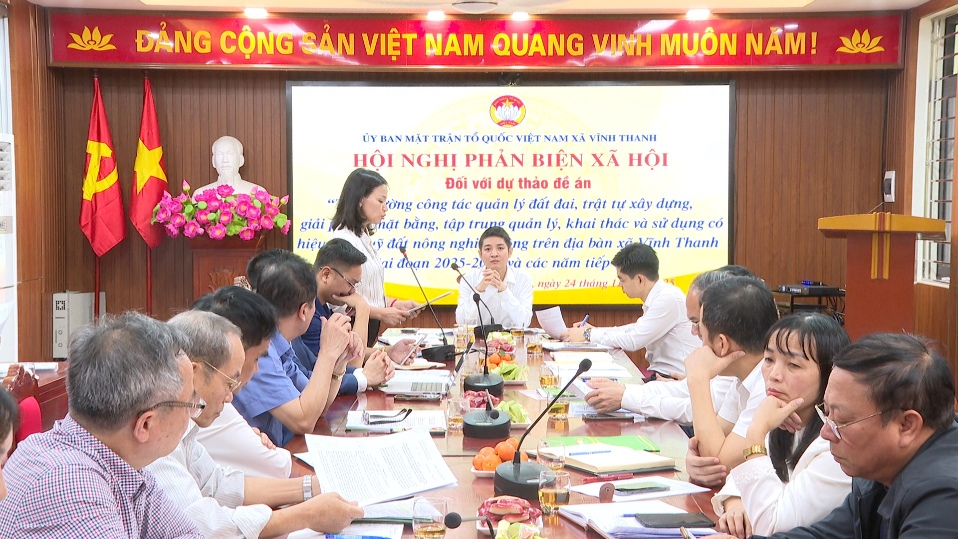 XÃ VĨNH THANH TỔ CHỨC HỘI NGHỊ PHẢN BIỆN XÃ HỘI ĐỐI VỚI DỰ THẢO ĐỀ ÁN TĂNG CƯỜNG QUẢN LÝ ĐẤT ĐAI, TRẬT TỰ XÂY DỰNG- Ảnh 5.