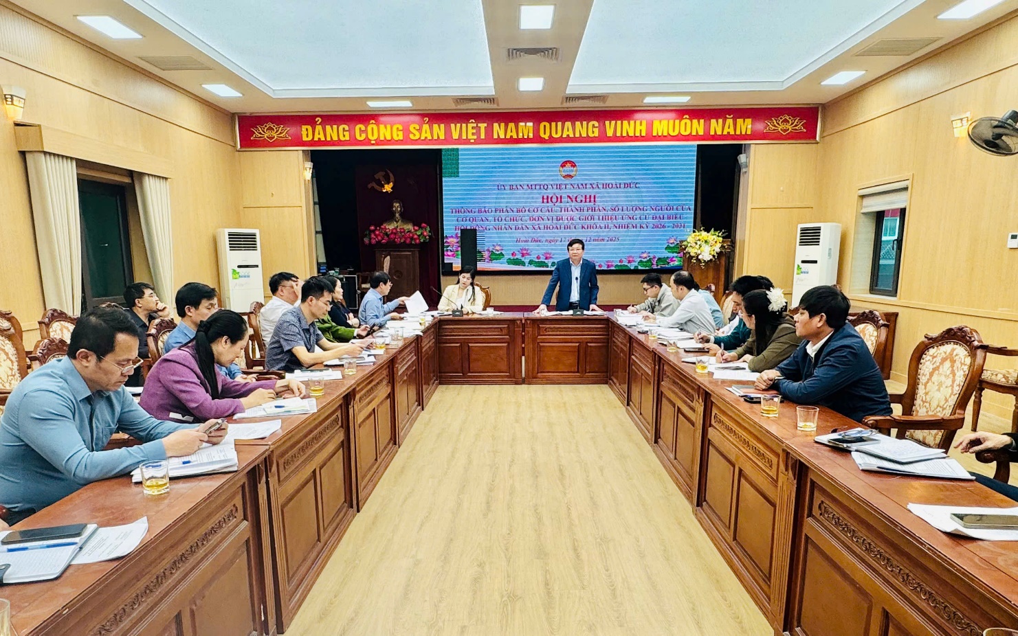 Hoài Đức tổ chức hội nghị thông báo phân bổ cơ cấu, thành phần, số lượng người tham gia ứng cử đại biểu HĐND xã Hoài Đức khóa II, nhiệm kỳ 2026 - 2031- Ảnh 4.