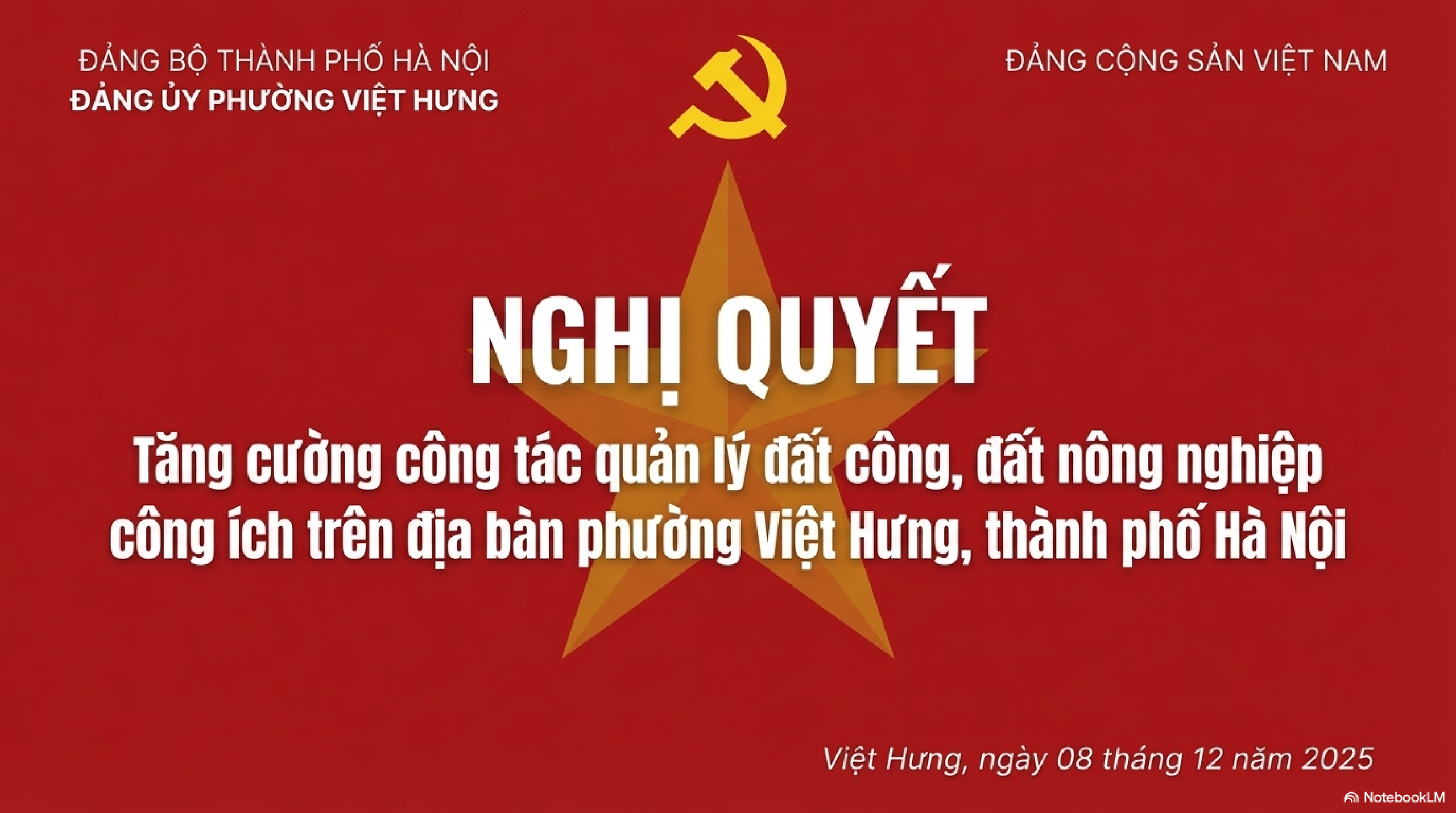 Nghị quyết Tăng cường công tác quản lý đất công, đất nông nghiệp công ích trên địa bàn phường Việt Hưng, thành phố Hà Nội- Ảnh 1.