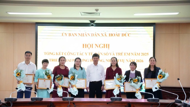 UBND xã Hoài Đức tổ chức tổng kết công tác Y tế, Dân số và Trẻ em năm 2025- Ảnh 6.