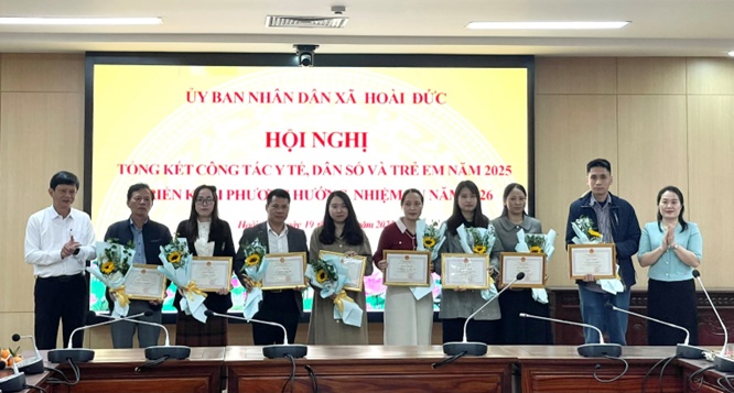 UBND xã Hoài Đức tổ chức tổng kết công tác Y tế, Dân số và Trẻ em năm 2025- Ảnh 8.
