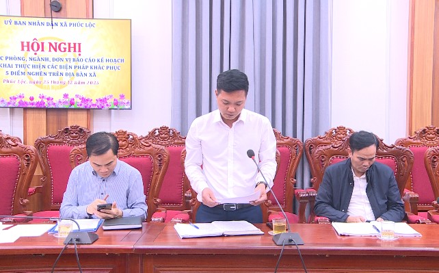 UBND xã Phúc Lộc tổ chức Hội nghị nghe báo cáo kế hoạch khắc phục 5 điểm nghẽn trên địa bàn- Ảnh 3.