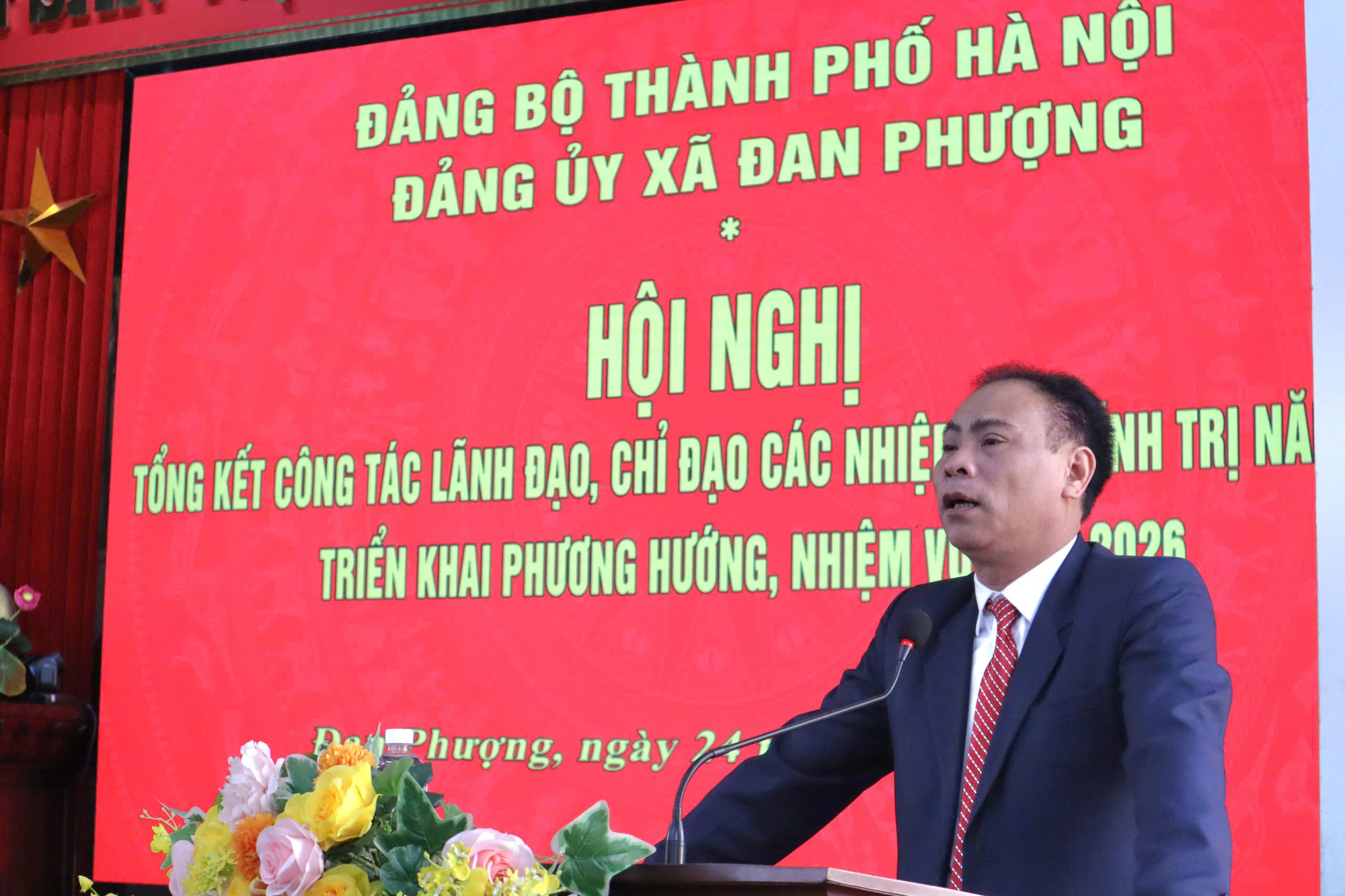 Đảng ủy xã Đan Phượng tổng kết các nhiệm vụ chính trị năm 2025, triển khai phương hướng nhiệm vụ năm 2026.- Ảnh 3.