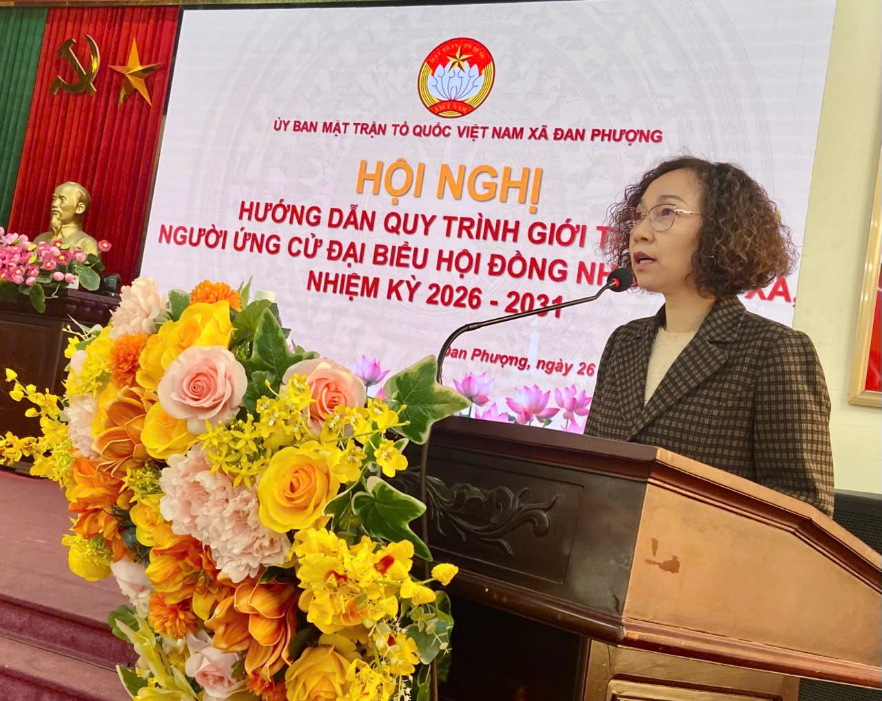 Ủy ban MTTQ Việt Nam xã Đan Phượng hướng dẫn quy trình giới thiệu người ứng cử đại biểu HĐND xã nhiệm kỳ 2026-2031.- Ảnh 2.