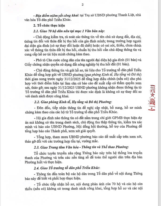 THÔNG BÁO CỦA UBND PHƯỜNG THANH LIỆT- Ảnh 2.