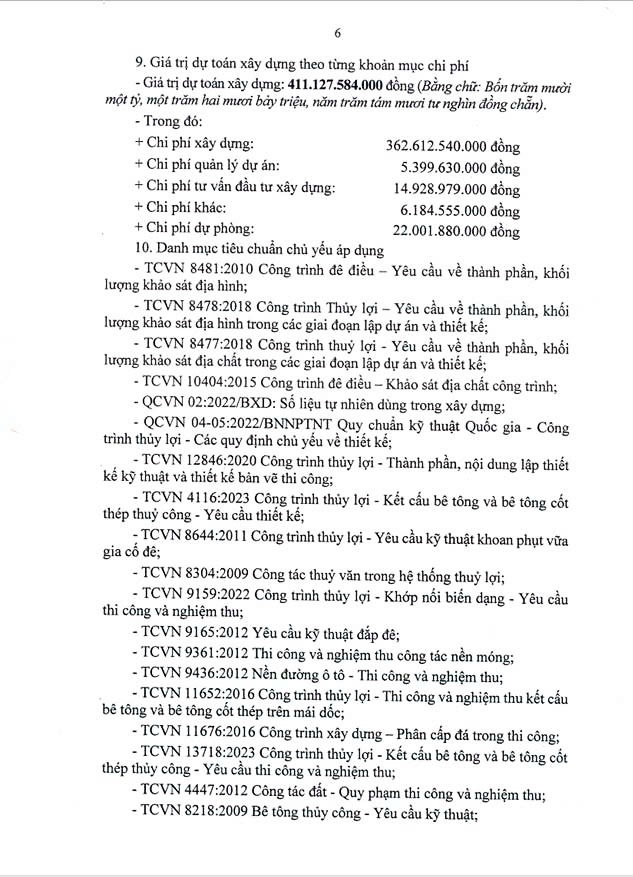 Quyết định Phê duyệt thiết kế xây dựng triển khai sau thiết kế cơ sở Dự án Cải tạo nâng cấp đê Tả Bùi, hữu Đáy huyện Chương Mỹ.- Ảnh 6.
