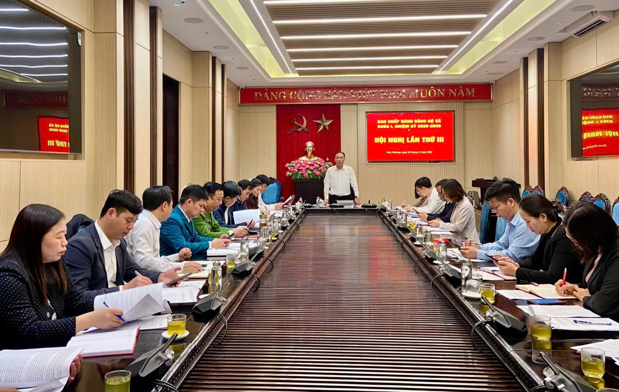 Hội nghị lần thứ ba Ban chấp hành Đảng bộ xã Đan Phượng khóa I, nhiệm kỳ 2025-2030.- Ảnh 1.