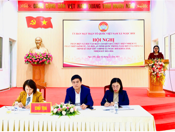 ỦY BAN MTTQ VIỆT NAM XÃ NGỌC HỒI TỔ CHỨC PHẢN BIỆN XÃ HỘI ĐỐI VỚI BÁO CÁO PHÁT TRIỂN KINH TẾ – XÃ HỘI, QUỐC PHÒNG, AN NINH NĂM 2025 VÀ PHƯƠNG HƯỚNG NĂM 2026 CỦA UBND XÃ: PHÁT HUY DÂN CHỦ, TĂNG CƯỜNG ĐỒNG THUẬN- Ảnh 4.