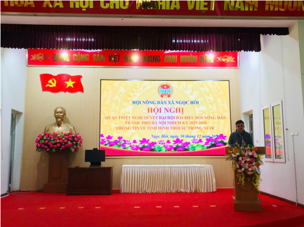 HỘI NÔNG DÂN XÃ NGỌC HỒI TỔ CHỨC HỘI NGHỊ TUYÊN TRUYỀN, QUÁN TRIỆT NGHỊ QUYẾT ĐẠI HỘI HỘI NÔNG DÂN THÀNH PHỐ HÀ NỘI KHÓA XI, NHIỆM KỲ 2025–2030- Ảnh 1.