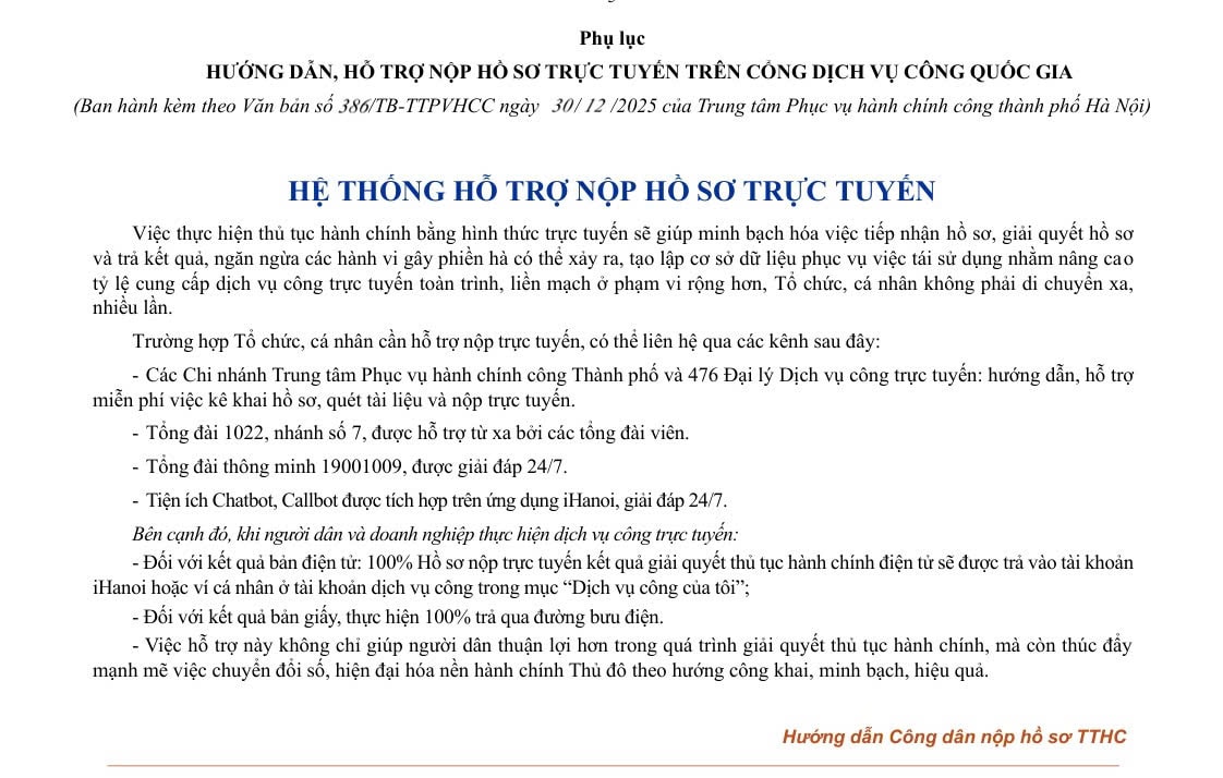 Từ 1-1-2026, Hà Nội hỗ trợ mức phí khi thực hiện dịch vụ công trực tuyến- Ảnh 2.