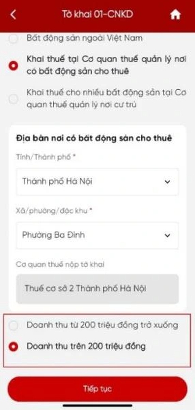 4 bước khai thuế trên eTax Mobile cho hộ kinh doanh cho thuê nhà- Ảnh 6.
