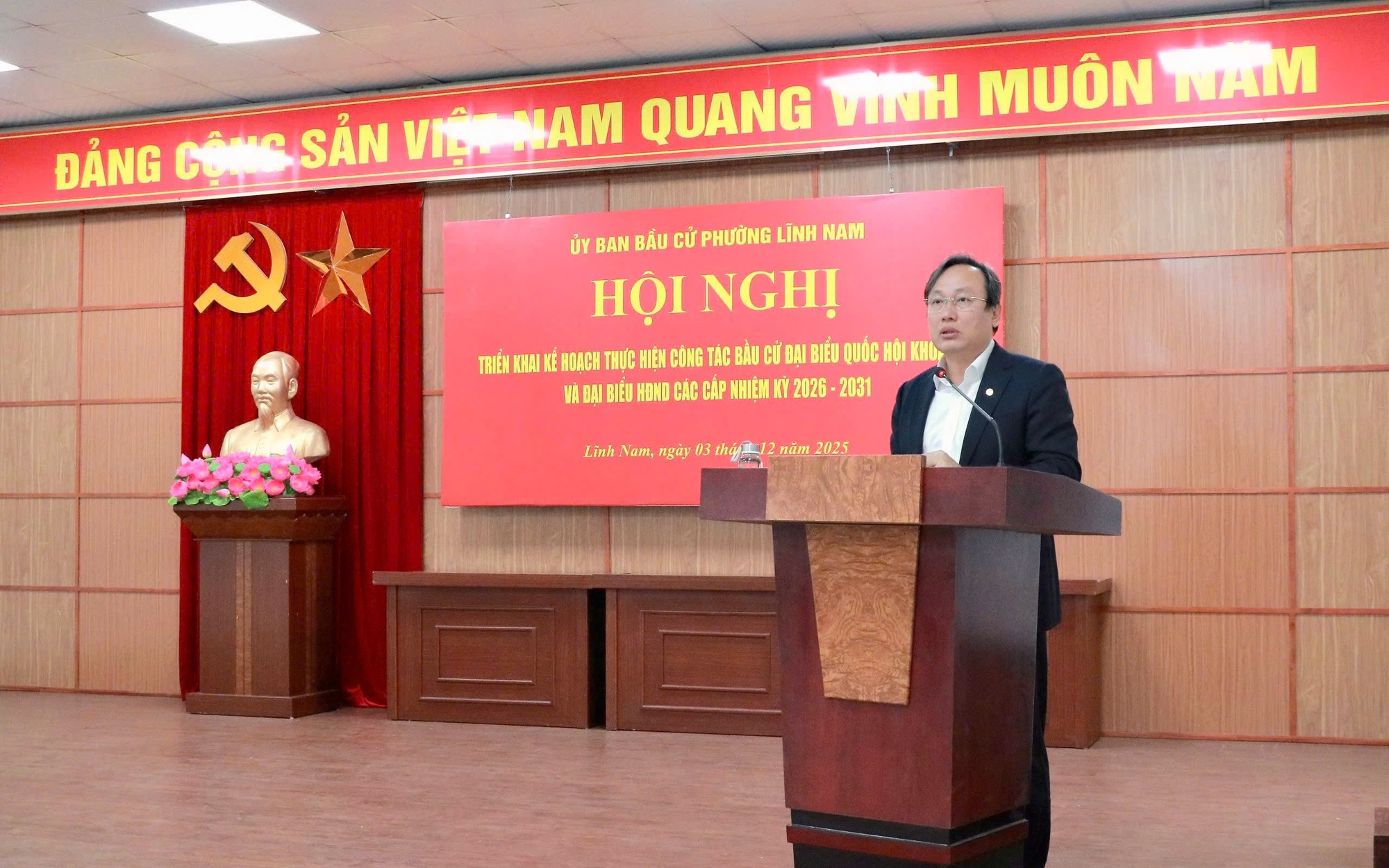 Phường Lĩnh Nam tổ chức hội nghị triển khai công tác bầu cử đại biểu Quốc hội khóa XVI và bầu cử đại biểu HĐND các cấp nhiệm kỳ 2026 – 2031.