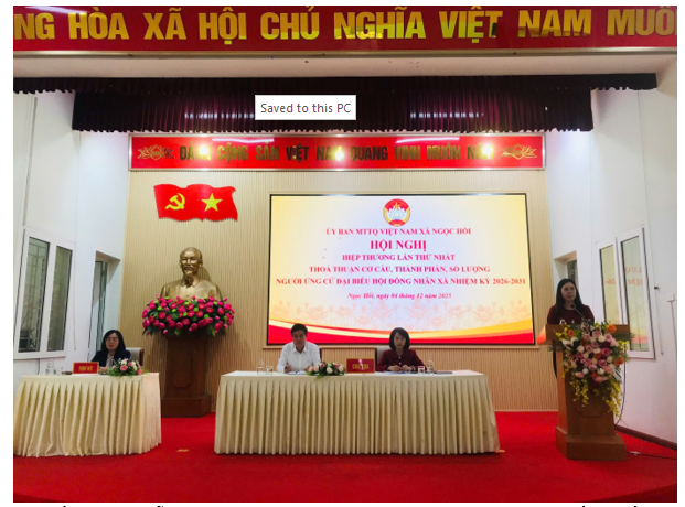 ỦY BAN MẶT TRẬN TỔ QUỐC XÃ NGỌC HỒI TỔ CHỨC HỘI NGHỊ HIỆP THƯƠNG LẦN THỨ NHẤT GIỚI THIỆU NGƯỜI ỨNG CỬ ĐẠI BIỂU HĐND XÃ NHIỆM KỲ 2026–2031- Ảnh 1.