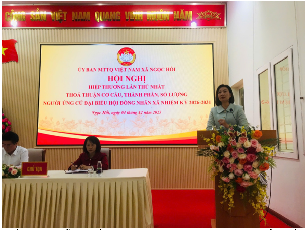 ỦY BAN MẶT TRẬN TỔ QUỐC XÃ NGỌC HỒI TỔ CHỨC HỘI NGHỊ HIỆP THƯƠNG LẦN THỨ NHẤT GIỚI THIỆU NGƯỜI ỨNG CỬ ĐẠI BIỂU HĐND XÃ NHIỆM KỲ 2026–2031- Ảnh 3.