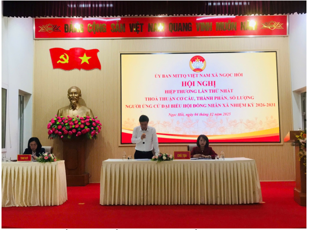 ỦY BAN MẶT TRẬN TỔ QUỐC XÃ NGỌC HỒI TỔ CHỨC HỘI NGHỊ HIỆP THƯƠNG LẦN THỨ NHẤT GIỚI THIỆU NGƯỜI ỨNG CỬ ĐẠI BIỂU HĐND XÃ NHIỆM KỲ 2026–2031- Ảnh 4.
