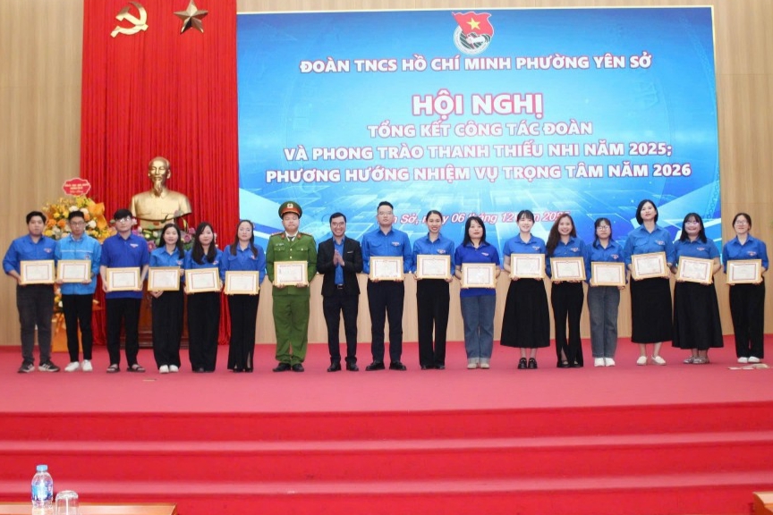 Đoàn Thanh niên phường Yên Sở tổ chức hội nghị tổng kết công tác Đoàn và phong trào thanh thiếu nhi năm 2025; triển khai phương hướng, nhiệm vụ năm 2026.- Ảnh 1.