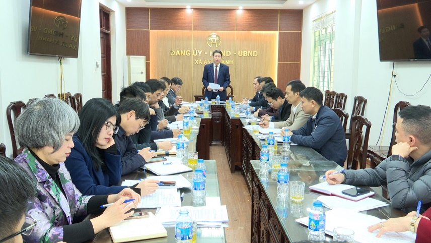 Chủ tịch UBND huyện Nguyễn Hoàng Trường làm việc với xã An Khánh về thực hiện nhiệm vụ chính trị năm 2025- Ảnh 1.
