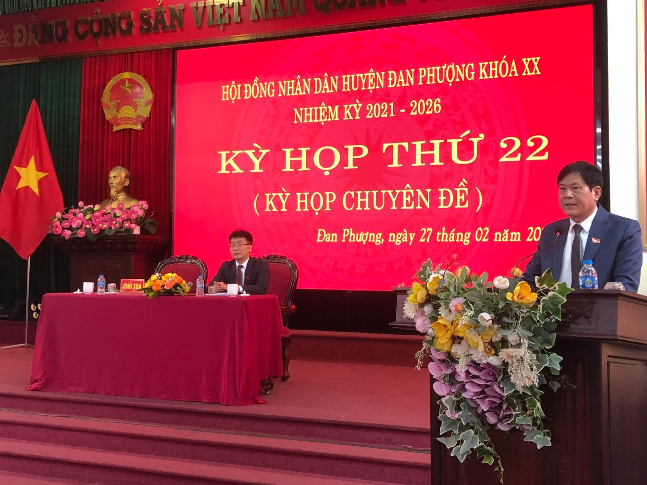 HĐND huyện khóa 20, nhiệm kỳ 2021- 2026 tổ chức kỳ họp thứ 22 ( Kỳ họp chuyên đề).- Ảnh 1.
