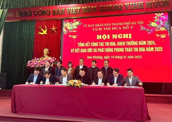 Huyện Hoài Đức được Cụm thi đua số V, Thành phố Hà Nội suy tôn, đề nghị Thành phố tặng Bằng khen năm 2024- Ảnh 1.