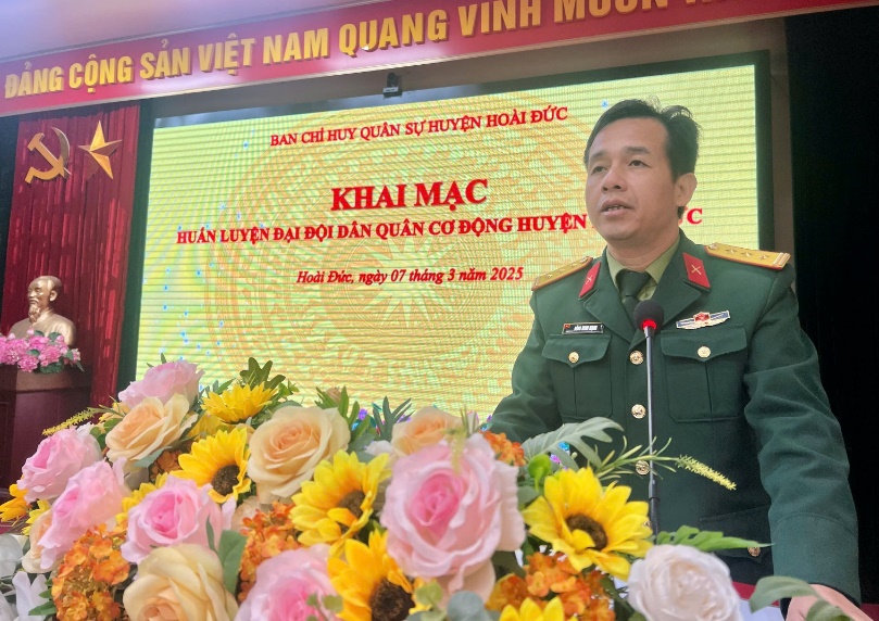 Ban Chỉ huy Quân sự huyện tổ chức khai mạc huấn luyện Đại đội Dân quân cơ động năm 2025- Ảnh 1.