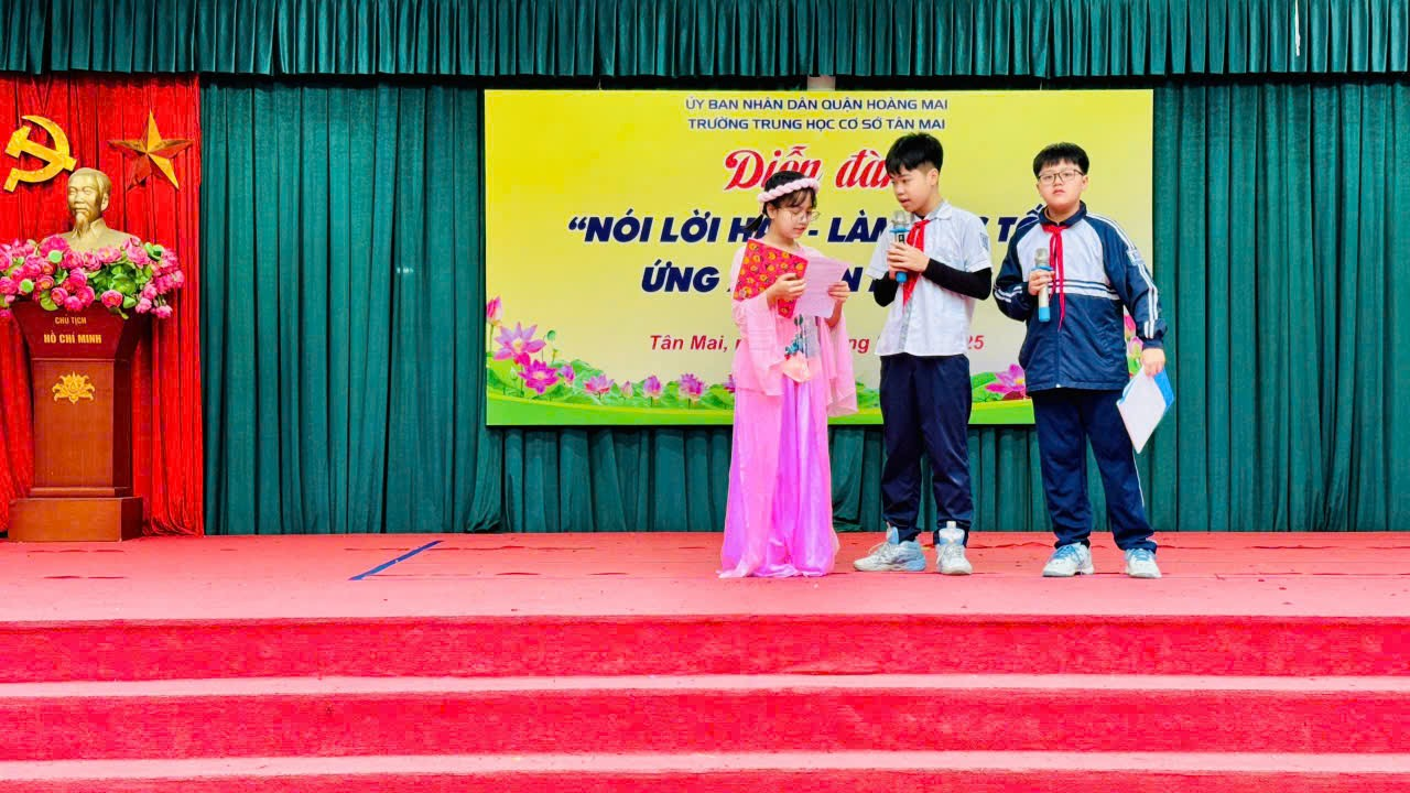 Trường THCS Tân Mai tổ chức sinh hoạt dưới cờ Với chủ đề “Nói lời hay – Làm việc tốt - Ứng xử văn minh”- Ảnh 2.