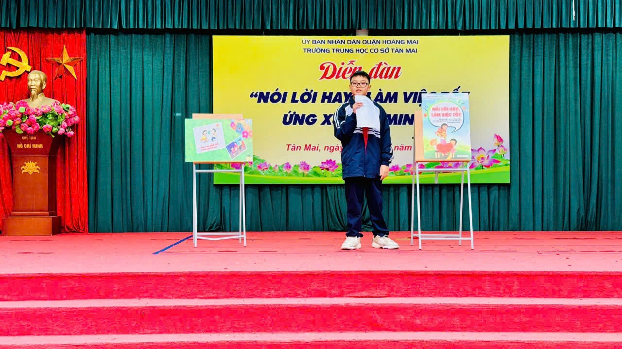 Trường THCS Tân Mai tổ chức sinh hoạt dưới cờ Với chủ đề “Nói lời hay – Làm việc tốt - Ứng xử văn minh”- Ảnh 3.