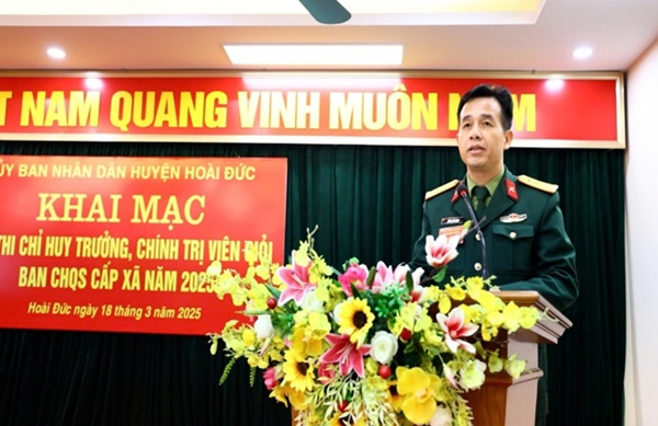 Hoài Đức tổ chức Hội thị Chỉ huy trưởng, Chính trị viên giỏi ban CHQS cấp xã năm 2025- Ảnh 4.