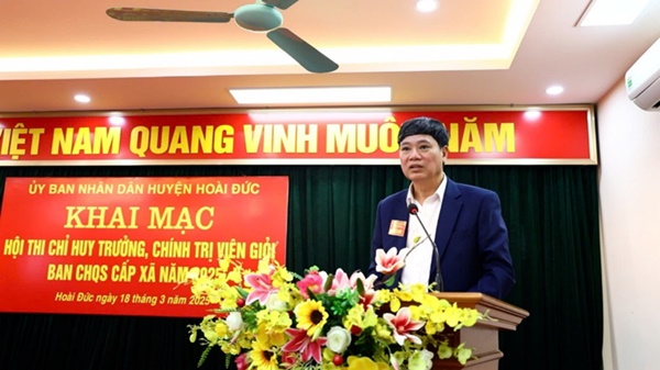 Hoài Đức tổ chức Hội thị Chỉ huy trưởng, Chính trị viên giỏi ban CHQS cấp xã năm 2025- Ảnh 5.