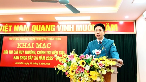 Hoài Đức tổ chức Hội thị Chỉ huy trưởng, Chính trị viên giỏi ban CHQS cấp xã năm 2025- Ảnh 7.