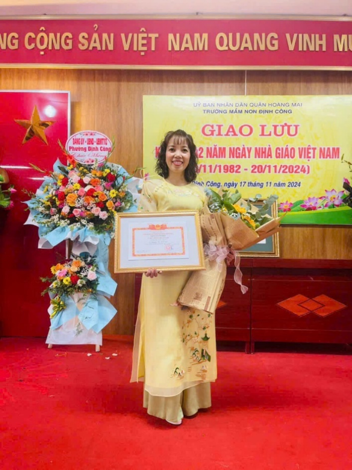 Trường mầm non Định Công: cô Nguyễn Thị Anh Đào – Tấm gương sáng về nghị lực và sự công hiến- Ảnh 1.