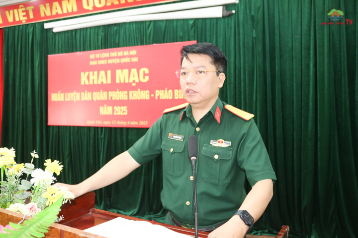 Quốc Oai khai mạc huấn luyện Dân quân Phòng không - Pháo binh năm 2025- Ảnh 2.