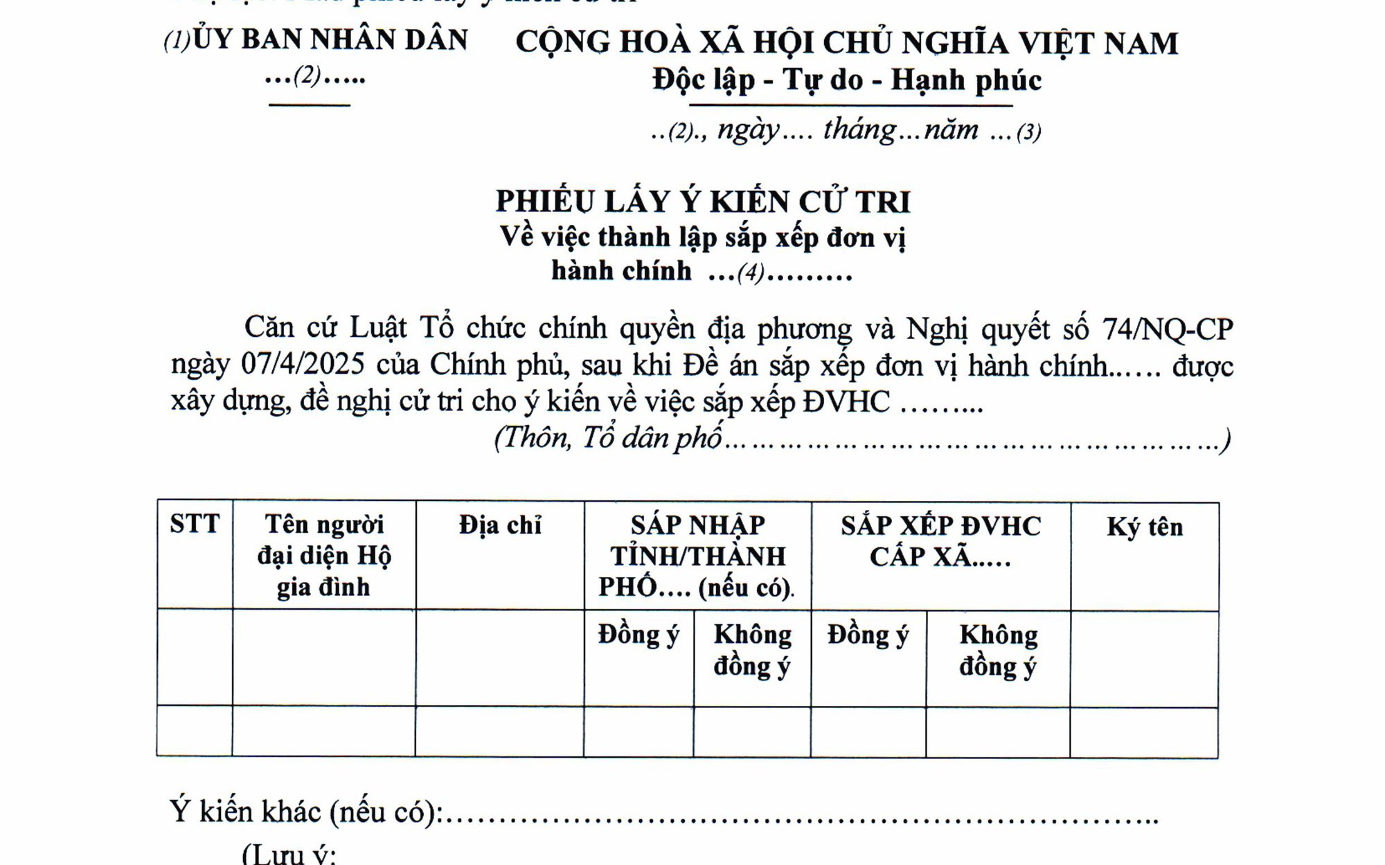 Thông báo V/v tổ chức lấy ý kiến Nhân dân Và thông qua HĐND các cấp về sắp xếp đơn vị hành chính cấp xã trên địa bàn huyện Ứng Hoà, thành phố Hà Nội