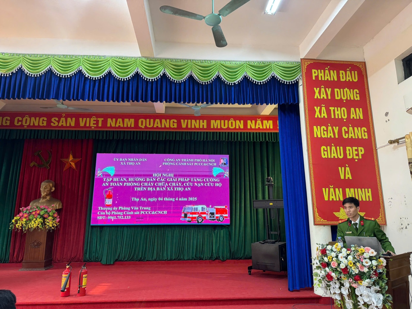 Tuyên truyền, hướng dẫn kỹ năng an toàn PCCC & CNCH cho người dân tại khu dân cư, hộ gia đình có nhà ở kết hợp sản xuất kinh doanh trên địa bàn xã Thọ An, huyện Đan Phượng, TP Hà Nội.- Ảnh 2.