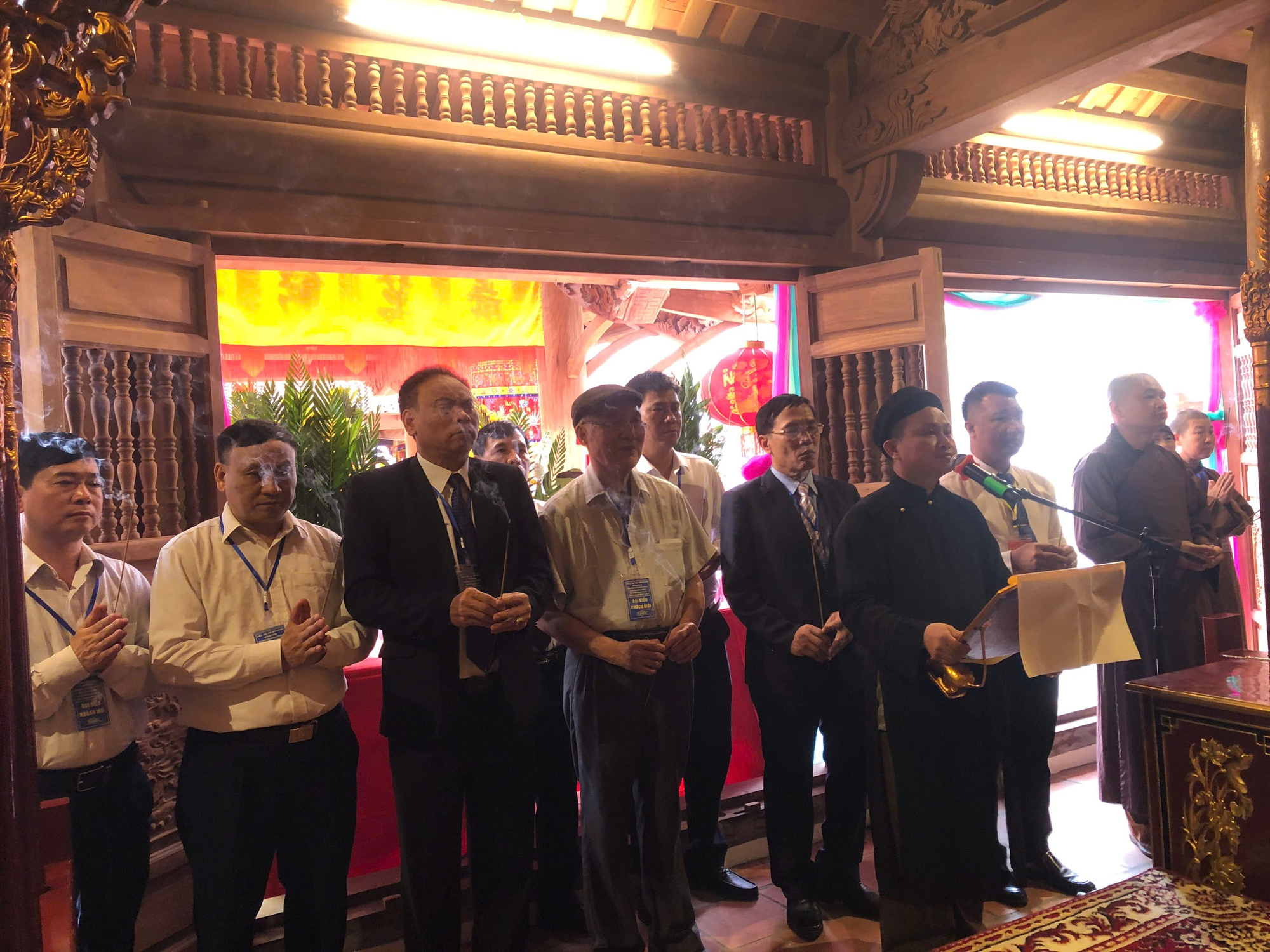 Lễ Tổng kết công tác xây dựng dự án tu bổ, tôn tạo di tích miếu Diều, xã Hồng Hà.- Ảnh 1.