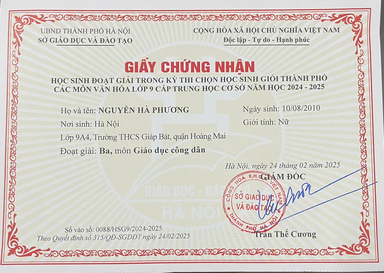 Tấm gương sáng trong học tập – Học sinh Nguyễn Hà Phương- Ảnh 2.