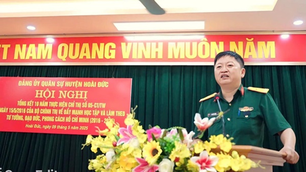 Đảng bộ Quân sự huyện tổng kết 10 năm thực hiện Chỉ thị số 05-CT/TW về đẩy mạnh học tập và làm theo tư tưởng, đạo đức, phong cách Hồ Chí Minh- Ảnh 4.