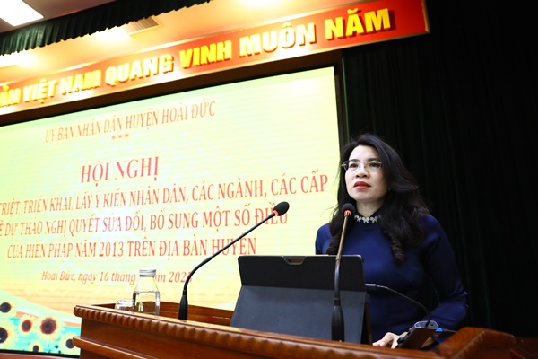 UBND huyện Hoài Đức tổ chức quán triệt, triển khai lấy ý kiến Nhân dân, các ngành, các cấp về Dự thảo Nghị quyết sửa đổi, bổ sung một số điều của Hiến pháp năm 2013- Ảnh 3.