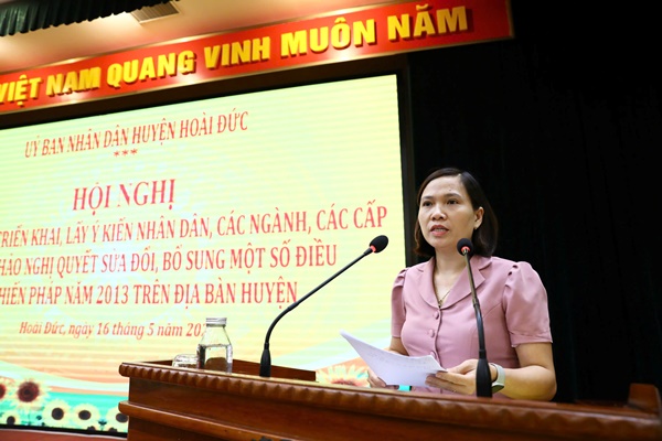 UBND huyện Hoài Đức tổ chức quán triệt, triển khai lấy ý kiến Nhân dân, các ngành, các cấp về Dự thảo Nghị quyết sửa đổi, bổ sung một số điều của Hiến pháp năm 2013- Ảnh 4.