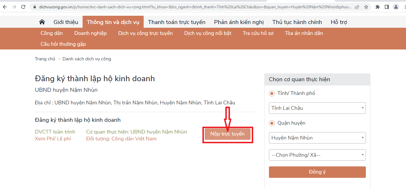 XÃ PHƯỢNG DỰC HƯỚNG DẪN NỘP HỒ SƠ ĐĂNG KÝ HỘ KINH DOANH TRỰC TUYẾN (DVC toàn trình)- Ảnh 6.