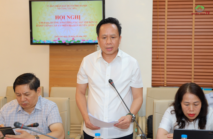 Phó Chủ tịch Thường trực UBND thành phố Hà Nội Lê Hồng Sơn, làm việc với huyện Quốc Oai về sắp xếp đơn vị hành chính cấp xã mới- Ảnh 12.