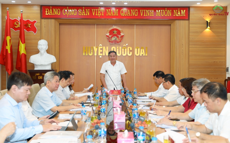 Phó Chủ tịch Thường trực UBND thành phố Hà Nội Lê Hồng Sơn, làm việc với huyện Quốc Oai về sắp xếp đơn vị hành chính cấp xã mới
