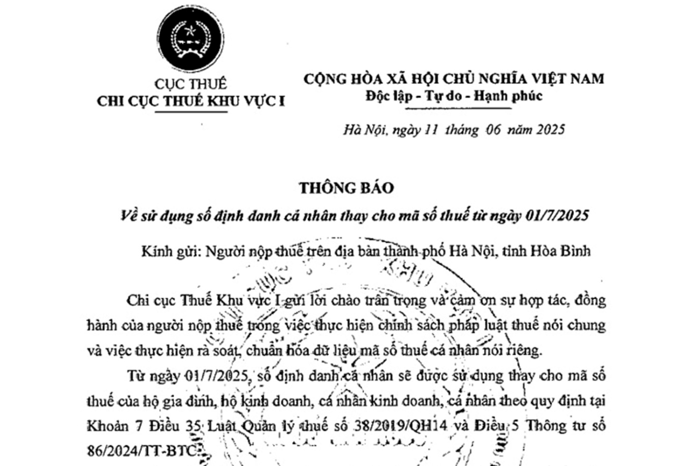 Sử dụng số định danh cá nhân thay cho mã số thuế từ 01/7/2025- Ảnh 1.
