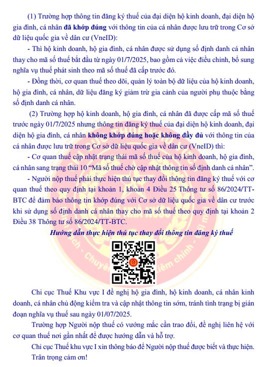 Thông báo về việc sử dụng số định danh cá nhân thay cho mã số thuế từ ngày 01/7/2025- Ảnh 2.