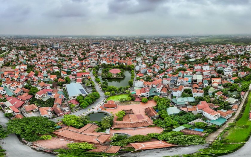 Một góc huyện Đan Phượng nhìn từ trên cao. (Ảnh: TTXVN).
