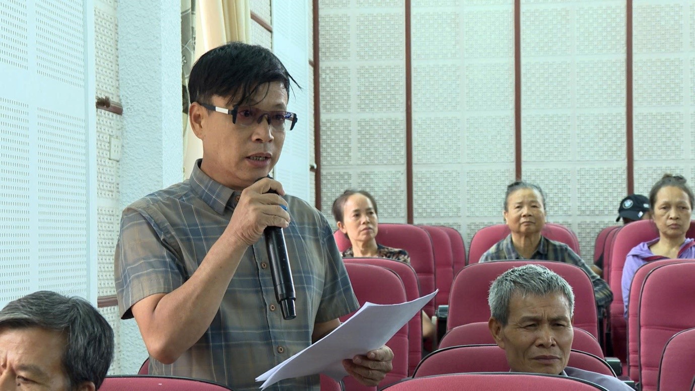 Chủ tịch UBND huyện Hoài Đức Nguyễn Hoàng Trường đối thoại với công dân thôn Phú Vinh về kết quả kiểm tra, giải quyết đơn của công dân- Ảnh 3.