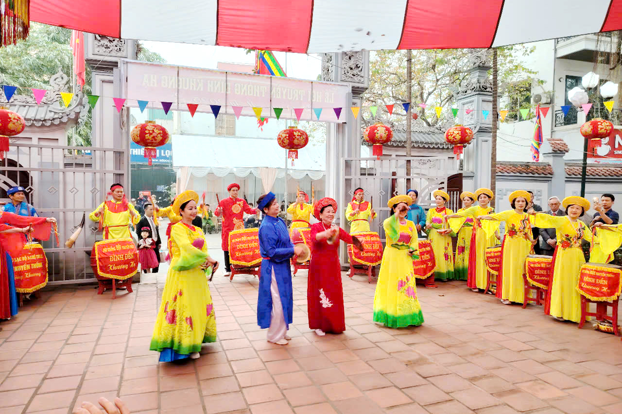 Phường Khương Đình tổ chức khai mạc Lễ hội truyền thống đình Khương Hạ năm 2025- Ảnh 3.